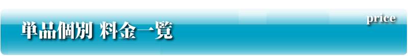 単品個別料金一覧