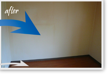 大きな本棚も回収されすっきりした様子、作業後