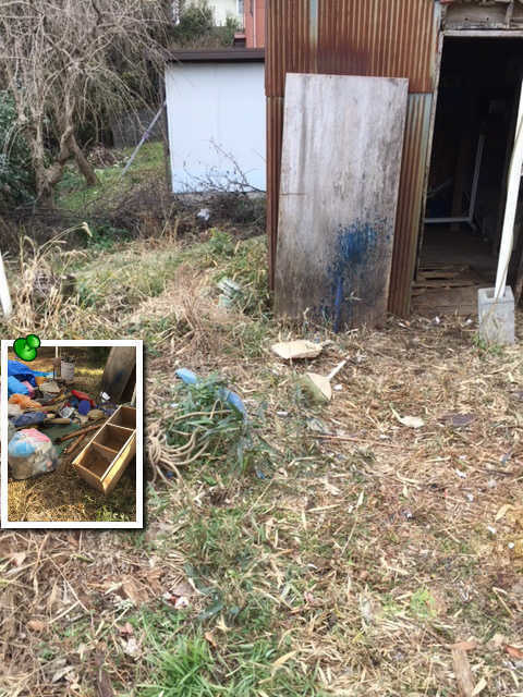 かたづいた物置外