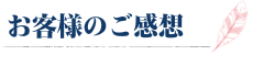 お客様のご感想