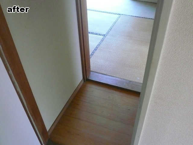 不要物が取り除かれた廊下