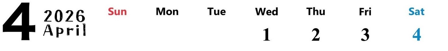 2026年4月カレンダー