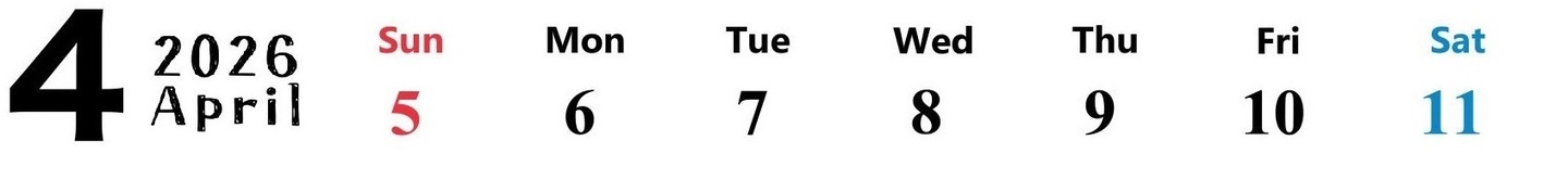 2026年4月カレンダー