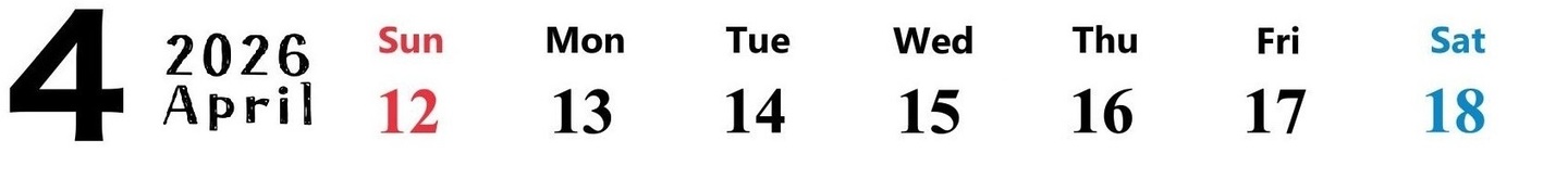 2026年4月カレンダー